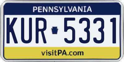PA license plate KUR5331
