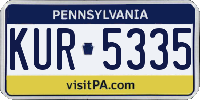 PA license plate KUR5335