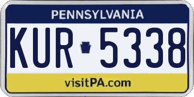 PA license plate KUR5338