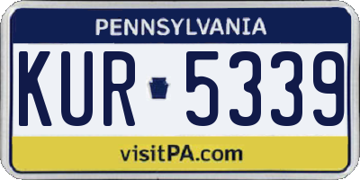 PA license plate KUR5339