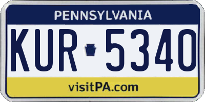 PA license plate KUR5340