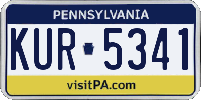 PA license plate KUR5341