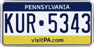 PA license plate KUR5343