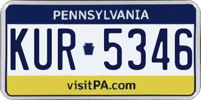 PA license plate KUR5346