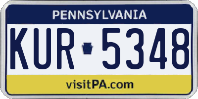 PA license plate KUR5348