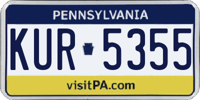 PA license plate KUR5355
