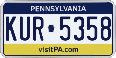 PA license plate KUR5358