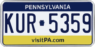 PA license plate KUR5359
