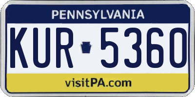PA license plate KUR5360