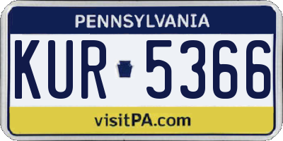 PA license plate KUR5366