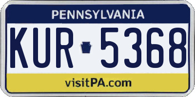 PA license plate KUR5368