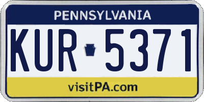 PA license plate KUR5371