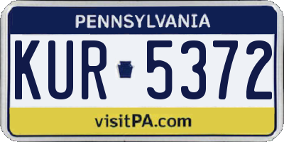 PA license plate KUR5372