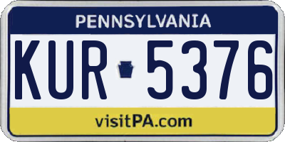 PA license plate KUR5376