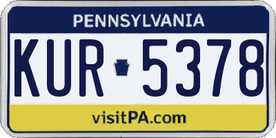 PA license plate KUR5378