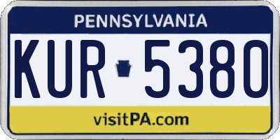 PA license plate KUR5380