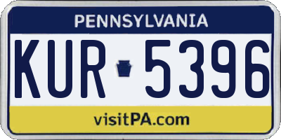 PA license plate KUR5396