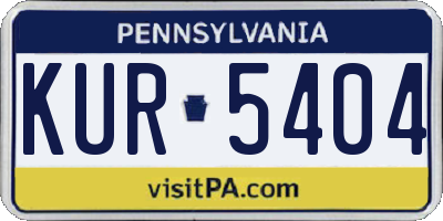 PA license plate KUR5404