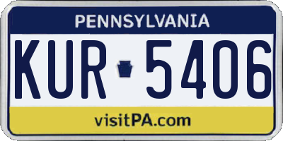 PA license plate KUR5406