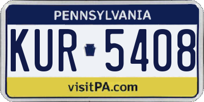 PA license plate KUR5408