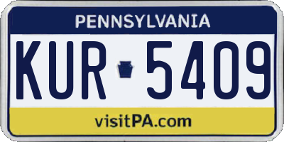 PA license plate KUR5409