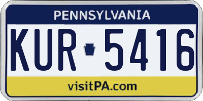 PA license plate KUR5416