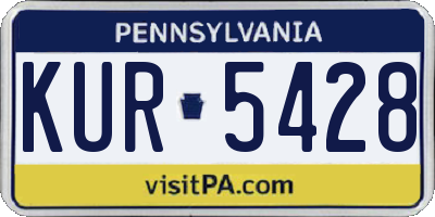PA license plate KUR5428