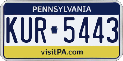 PA license plate KUR5443
