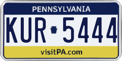 PA license plate KUR5444