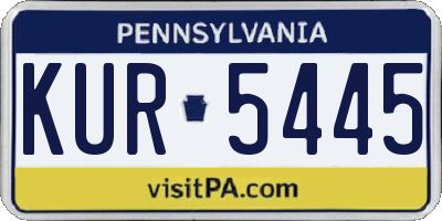PA license plate KUR5445