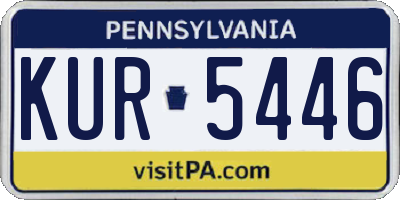 PA license plate KUR5446