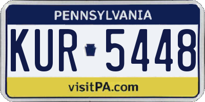 PA license plate KUR5448