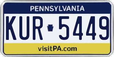PA license plate KUR5449