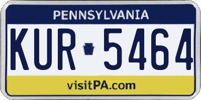 PA license plate KUR5464