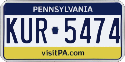 PA license plate KUR5474