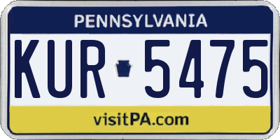 PA license plate KUR5475