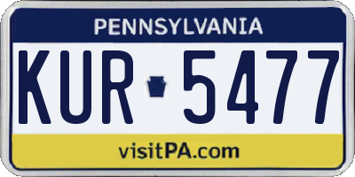 PA license plate KUR5477