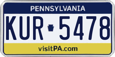 PA license plate KUR5478