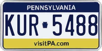 PA license plate KUR5488