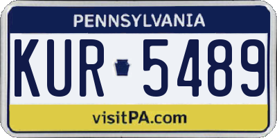 PA license plate KUR5489