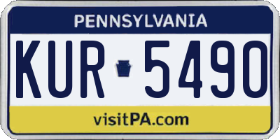 PA license plate KUR5490
