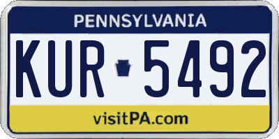 PA license plate KUR5492