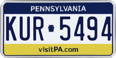PA license plate KUR5494