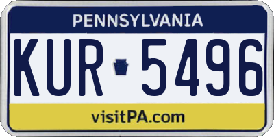 PA license plate KUR5496