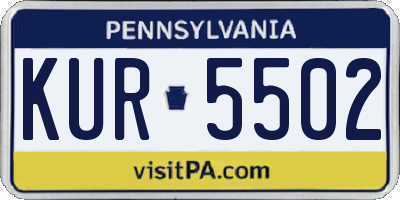 PA license plate KUR5502