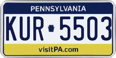 PA license plate KUR5503