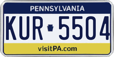PA license plate KUR5504