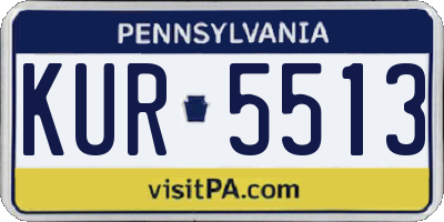 PA license plate KUR5513