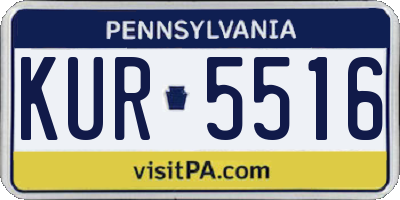 PA license plate KUR5516