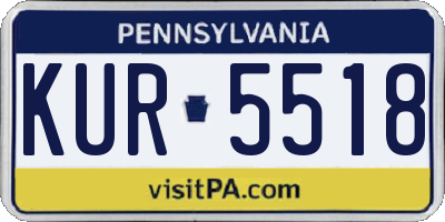 PA license plate KUR5518